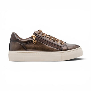 Tamaris Womens Brown Faux Leather Fashion Lace Up Sneakers