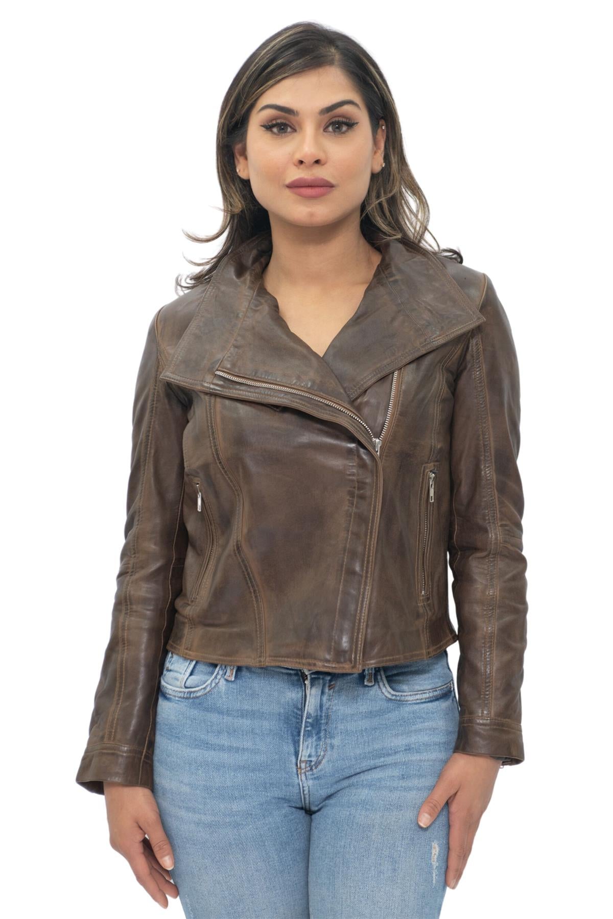 shawl leather jacket