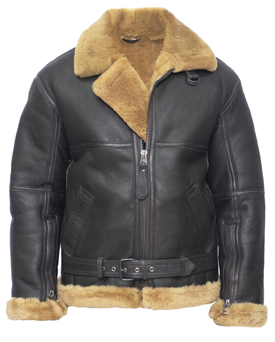 Mens RAF Sheepskin Leather Aviator Jacket-Skyfair – Infinity Leather