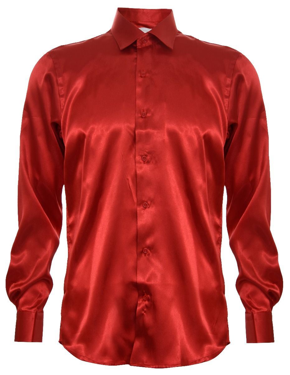 fitted lace wedding dress Barry. Wang Burgundy Satin Mens Dress Shirts Long Sleeve Solid Formal