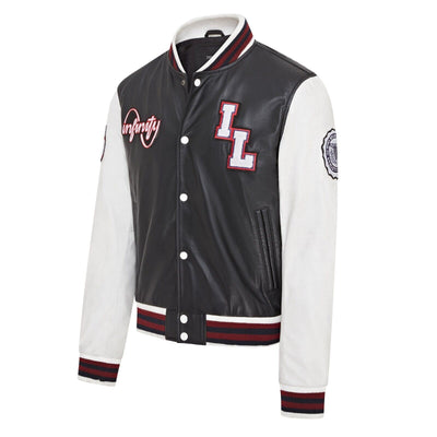 Mens Baseball Leather Letterman Bomber Jacket - Ashwood