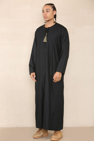 Mens Thobe Jubba Saudi Islamic Arab Eid Emirati Kaftan Jubbah Tassel Robe