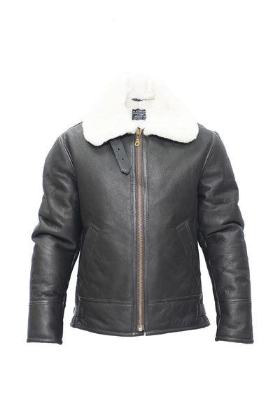 Mens B3 WW2 Leather Sheepskin Aviator Flying Jacket-Hartland