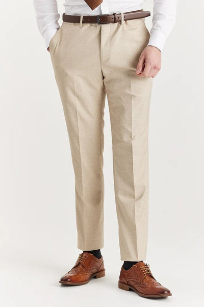 Men's Beige Lightweight Summer Wedding Party 3 Piece Suit