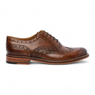 Chapman & Moore Men's Brown Leather Wingtip Brogue Oxford Office Shoes