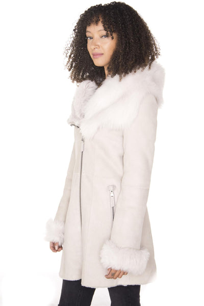 Ladies Suede Merino Sheepskin Coat-Samara