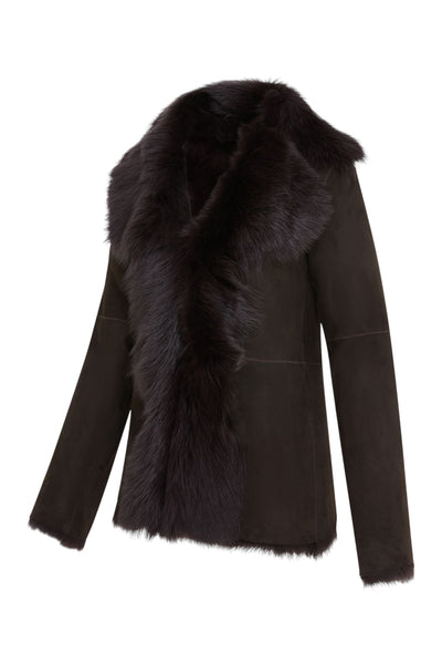 Women's Sheepskin Toscana Shearling Suede Leather Jacket - Noiré