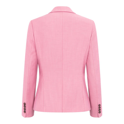 Women's 3 Piece Tailored Fit Plain Pink Formal Office Suit