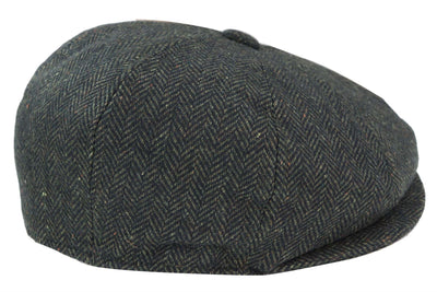 Mens Peaky Blinders Tweed Gatsby Flat Baker Hat With Razor Blade