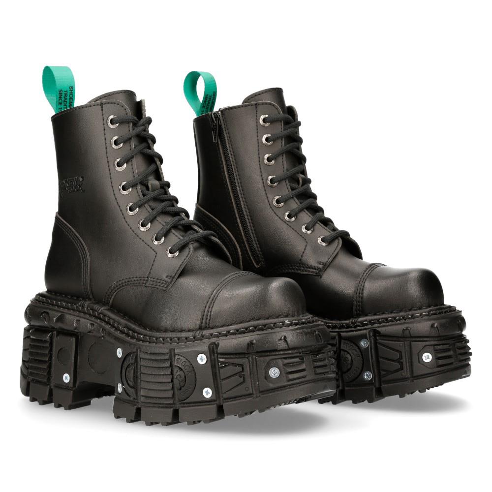 New Rock Vegan Leather Combat Platform Boots- TANKMILI083C-V2