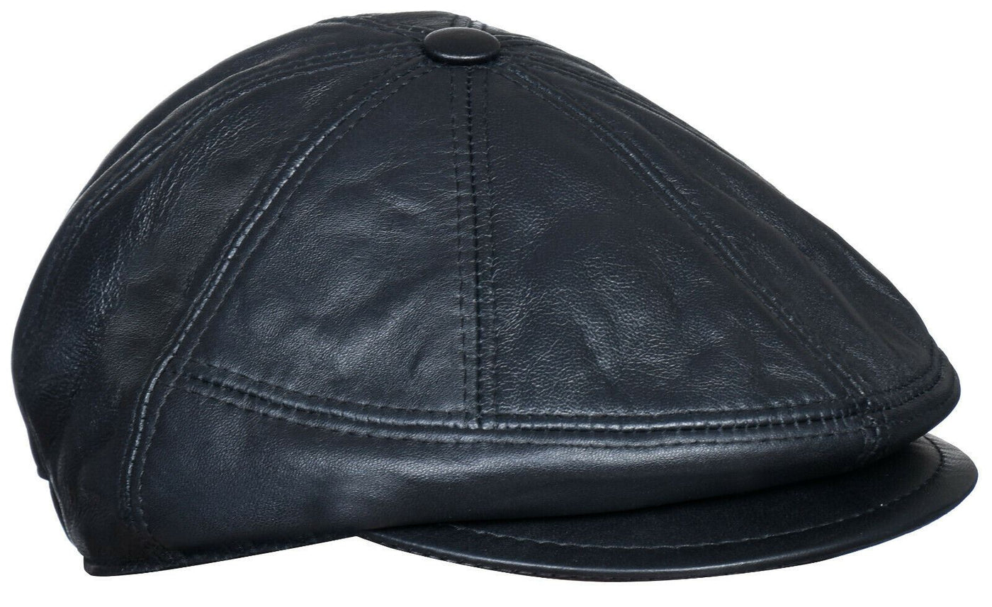 Peaky Blinders  Newsboy Real Leather Gatsby Cap Hat Flat Cabbie Bakerboy