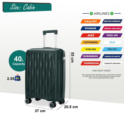 Hard Shell Suitcase Cabin TSA Luggage Travel Set