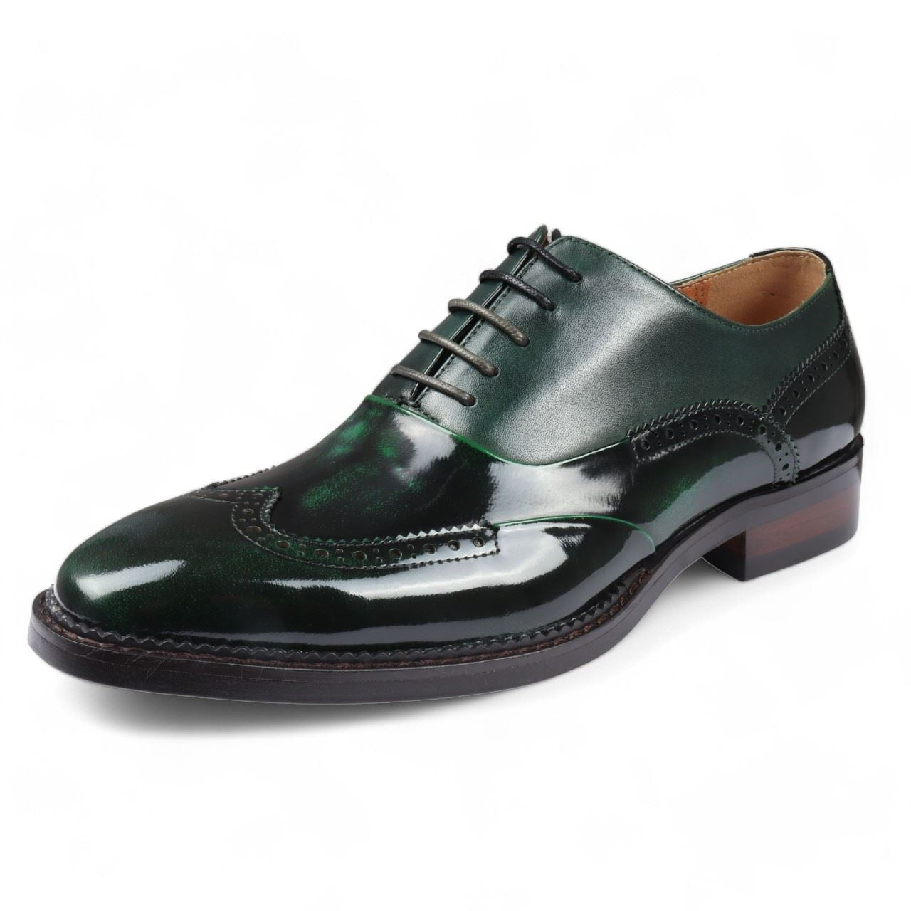 Justin Reess Men's Patent Leather Brogue Formal Shoes - Harry