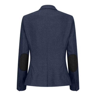 Women's Navy Three-Piece Tailored Fit Suit in Prince of Wales Check