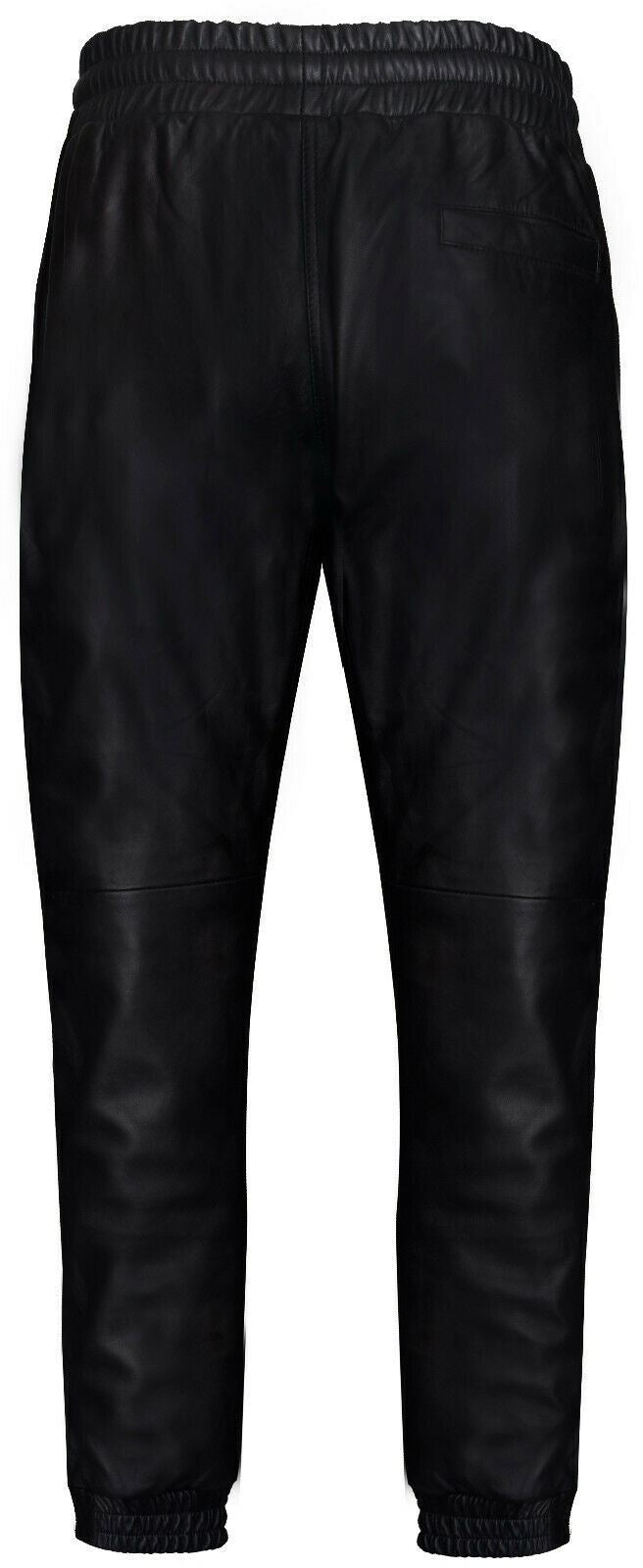 Mens  Leather Jogging Bottoms-Boston