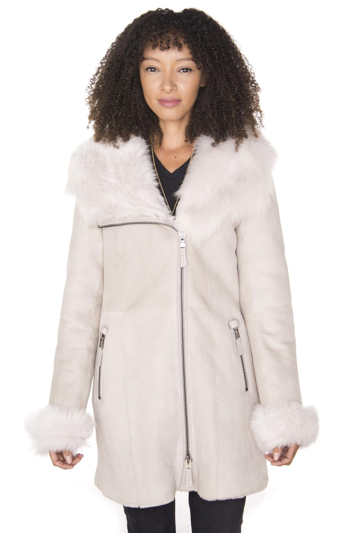 Ladies Suede Merino Sheepskin Coat-Samara