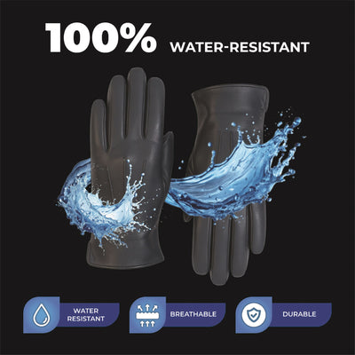 Men’s Italian Leather Warm Wool Lining Winter Gloves - M-LGV-305