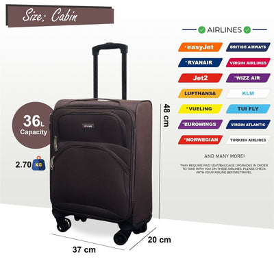 Expandable Soft 8 Wheel Lightweight Suitcase Luggage Travel Bags Set