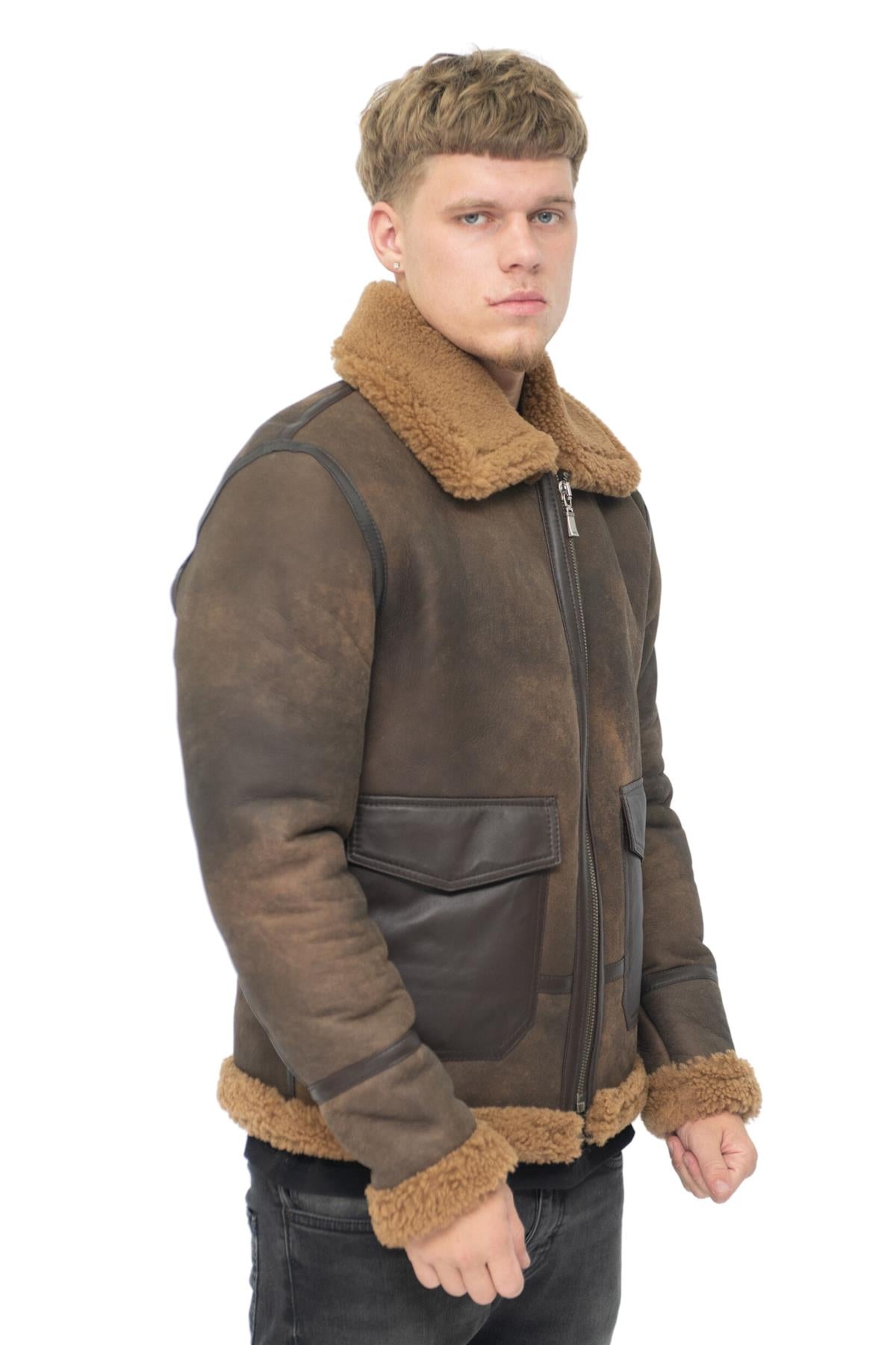 Mens Antique B3 Sheepskin Jacket-Highbridge