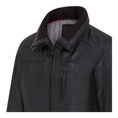 Mens Warm Mid-Length Leather Biker Coat - Sikander