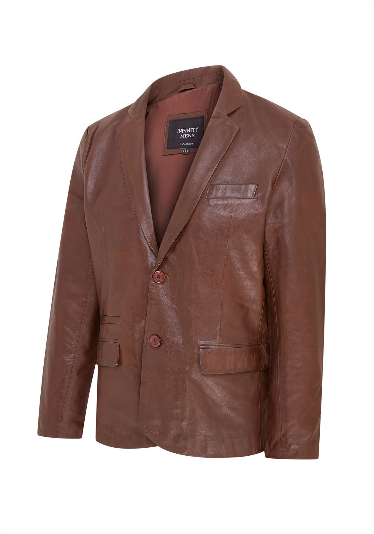 Mens Slim Leather Italian Blazer Jacket-Somero