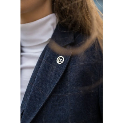 Women's Navy Blue Tailored Fit Tweed Formal Blazer
