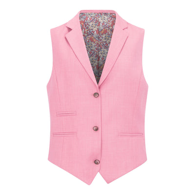 Women's 3 Piece Tailored Fit Plain Pink Formal Office Suit