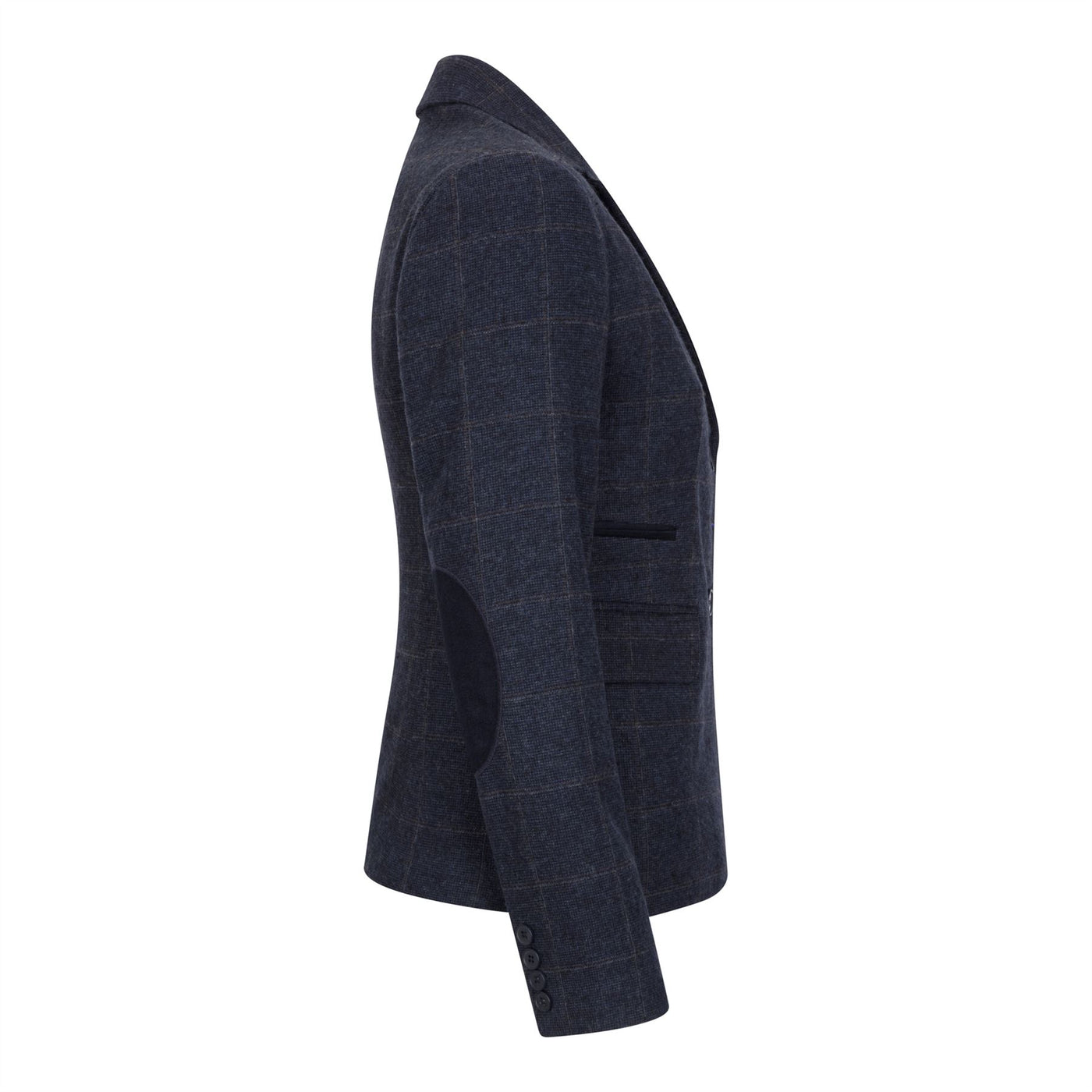 Women's Navy Tailored Fit 2 Piece Set Tweed Formal Blazer Waistcoat