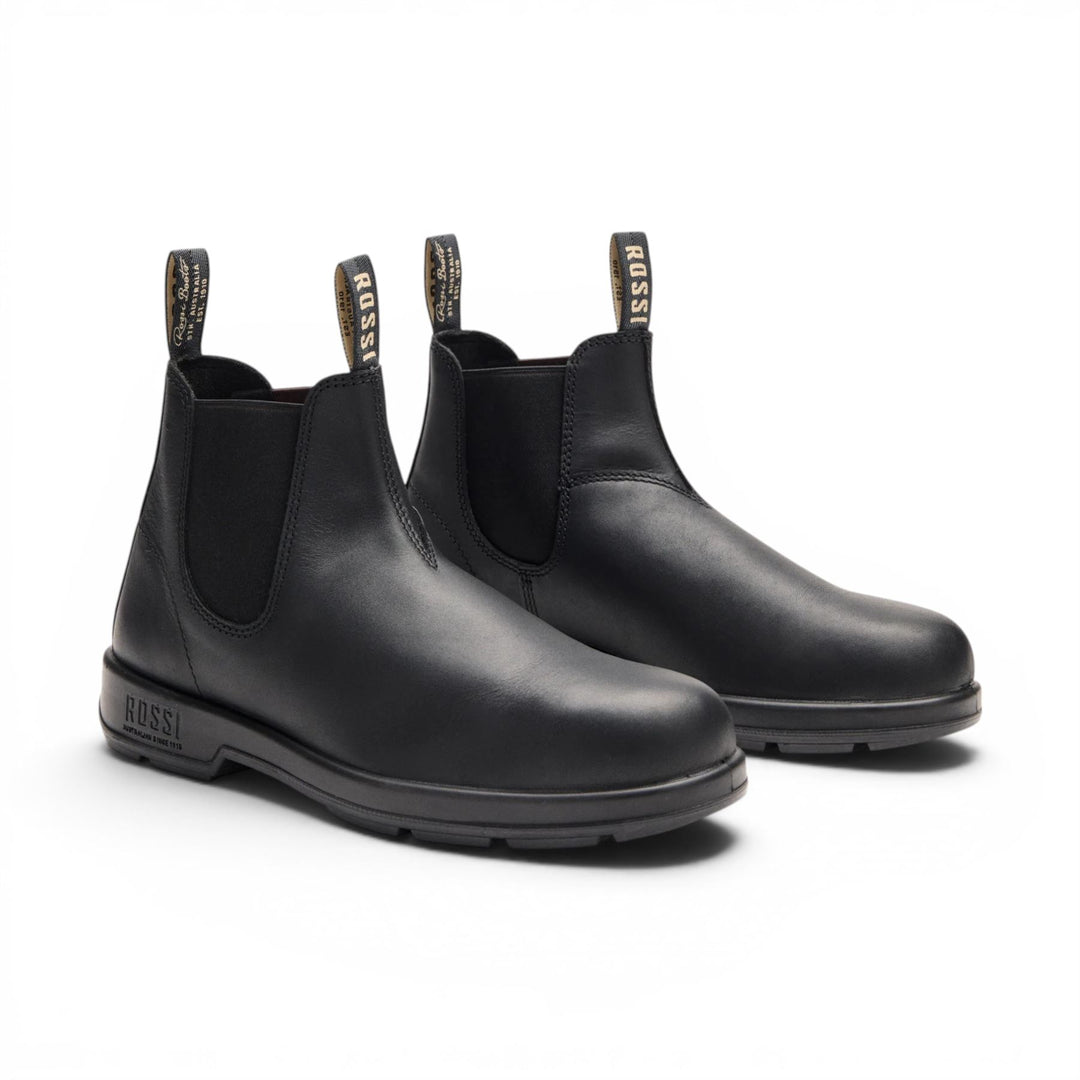 Rossi 404 Black Leather Outdoor Chelsea Boots - Spinifex