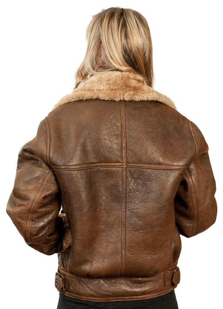 Womens B3 Sheepskin Leather Flying Jacket-Bergamo