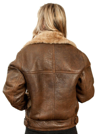 Womens B3 Sheepskin Leather Flying Jacket-Bergamo