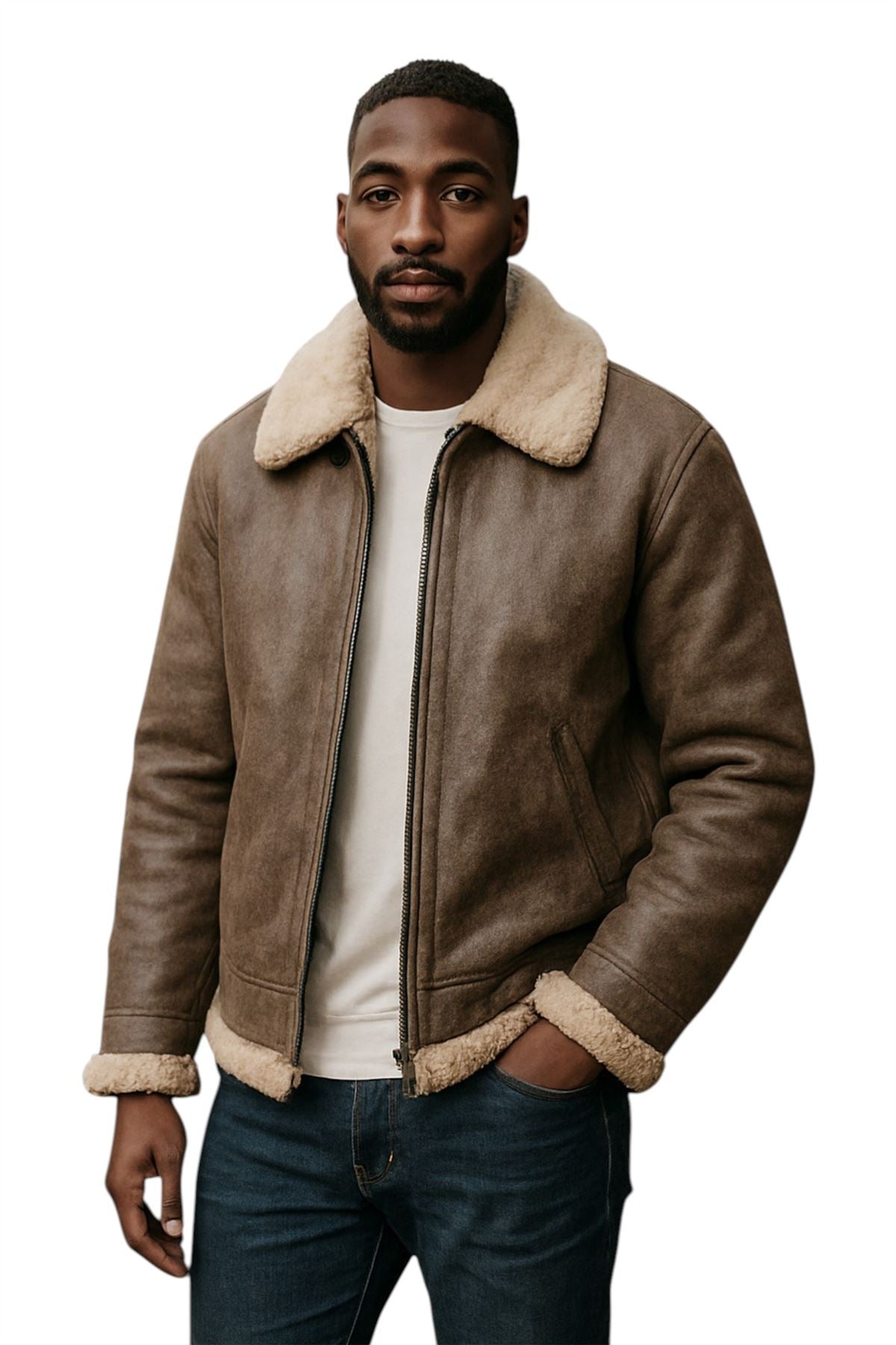 Herren B3 WW2 Fliegerjacke aus Schaffellleder - Houston 