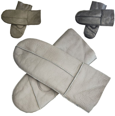 Womens Genuine Real Sheepskin Leather Mittens Warm Gloves