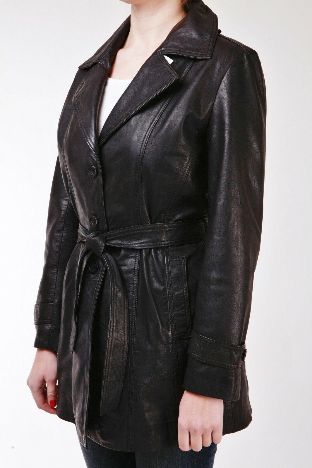 Womens 3/4 Length Trench Coat-Ranchi