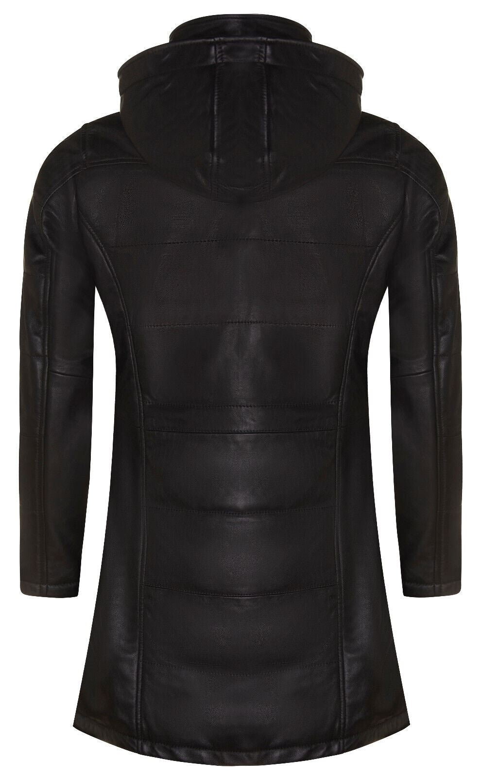Women's Leather Quilted Parka Coat-Allentown