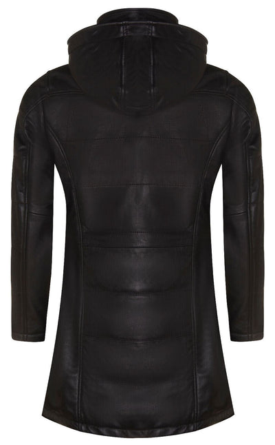 Women's Leather Quilted Parka Coat-Allentown