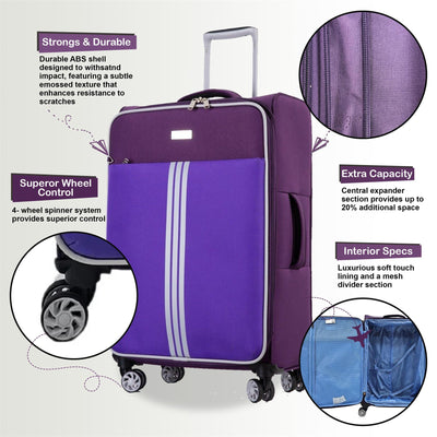 Lightweight Cabin 4 Wheel Soft Luggage Travel Bag