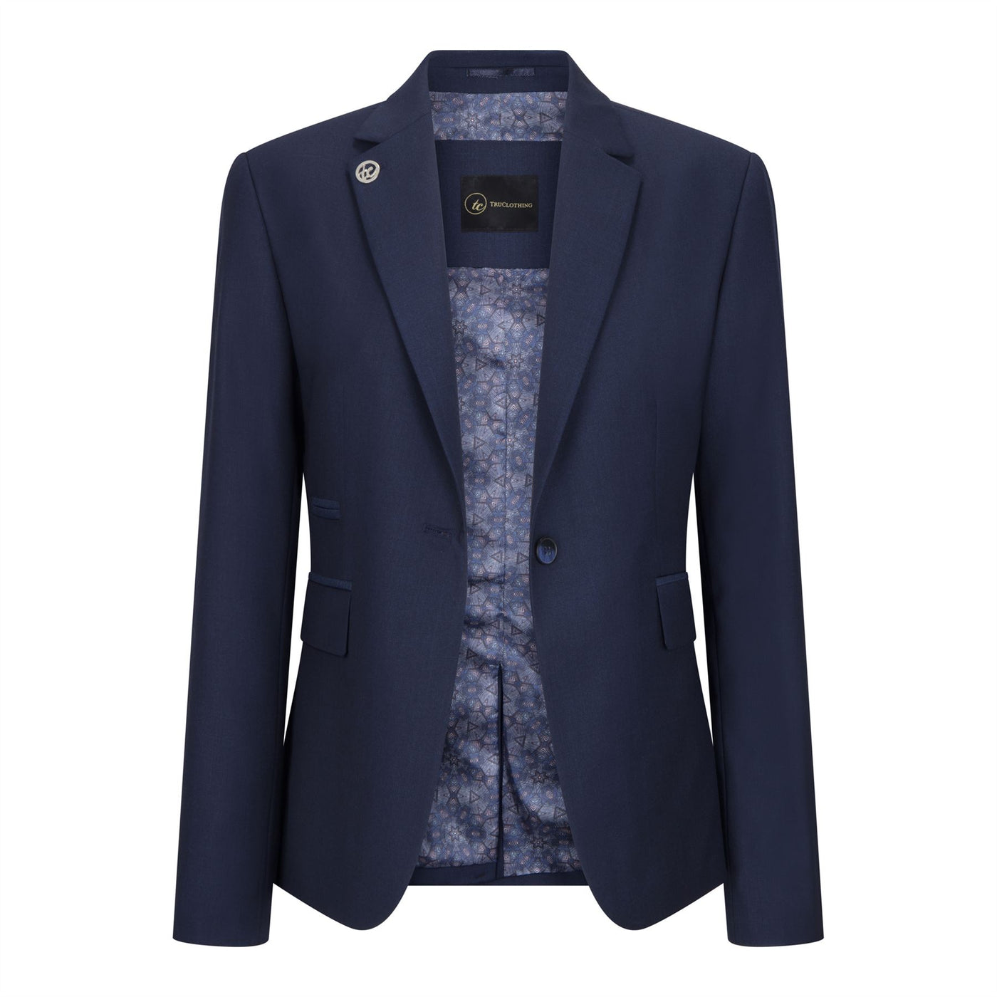 Women's 3 Piece Tailored Fit Plain Navy Formal Office Suit