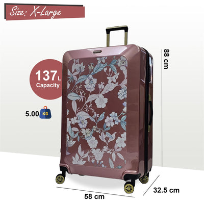 Hard Shell Flower Print Suitcase Luggage Set