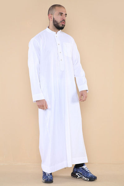 Mens Thobe Jubba Saudi Islamic Arabic Eid Cotton Kaftan Jubbah Umrah Robe