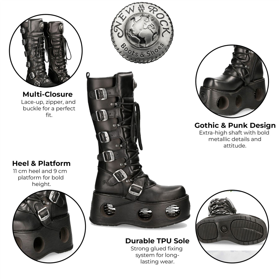 靴 HIGH BOOT BLACK IMPERFECT M-272-S3 HIGH BOOT BLACK IMPERFECT M-272-S3