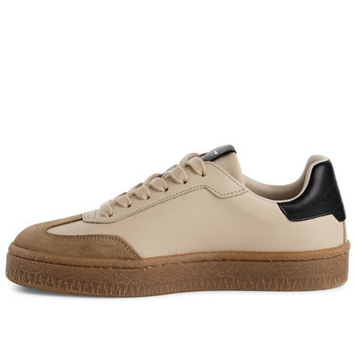 Tamaris Womens Beige Suede Leather Fashion Lace Up Sneakers