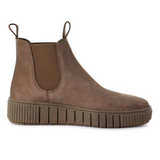 Tamaris Womens Taupe Brown Leather Chelsea Ankle Boots