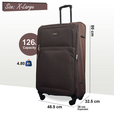 Expandable Soft 8 Wheel Lightweight Suitcase Luggage Travel Bags Set