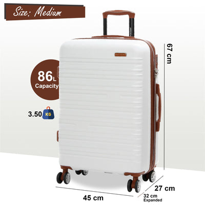 Expandable Hard Shell ABS Suitcase Set 8 Wheel Robust Travel Case Holiday Luggage