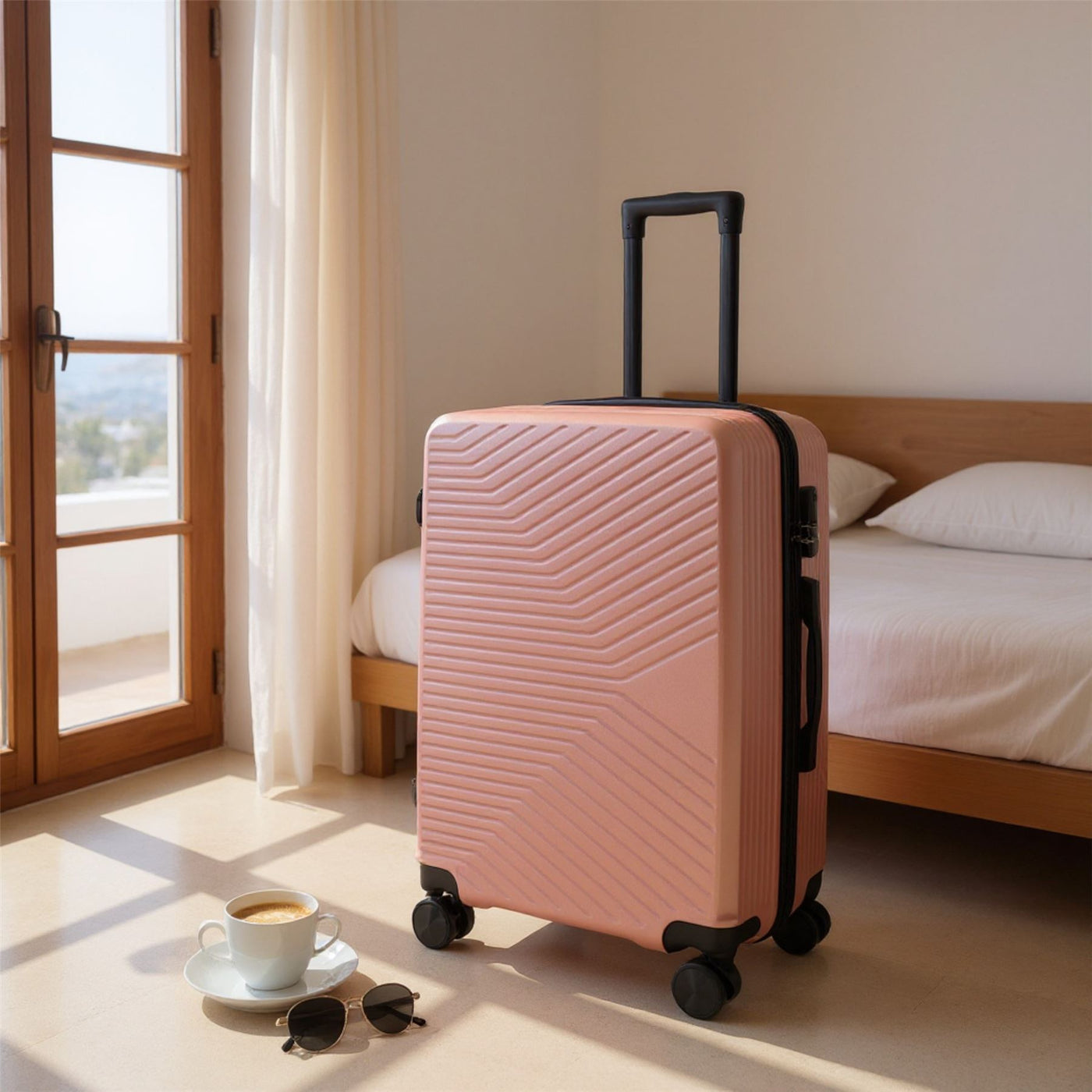 Hardshell Suitcase Set Robust 8 Wheel Luggage Cabin Case Bag