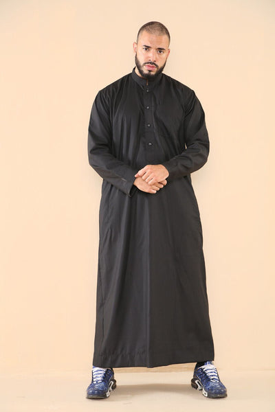 Mens Thobe Jubba Saudi Islamic Arabic Eid Cotton Kaftan Jubbah Umrah Robe