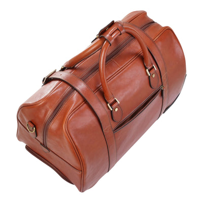 Genuine Leather Wheeled Holdall Duffle Travel Cabin Bag - Holt