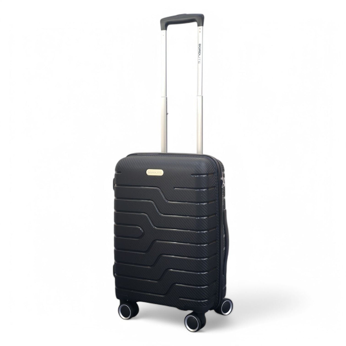 Hard Shell Black PP Dual 4 Wheels Luggage Travel Cabin Holiday Suitcase Set