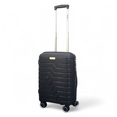 Hard Shell Black PP Dual 4 Wheels Luggage Travel Cabin Holiday Suitcase Set